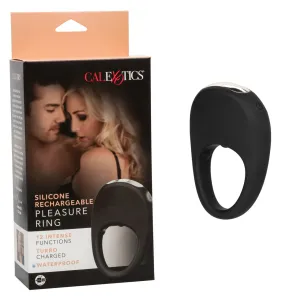 CaleXOtics SILICONE RECHARGEABLE PLEASURE RING Black Turbo Charged Vibrating Cock Ring